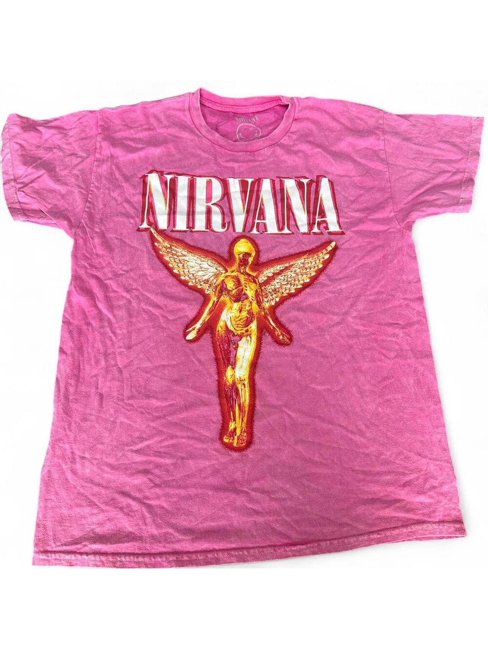 Vintage Style Pink NIRVANA In Utero '93 Tour T-Shirt | Size L